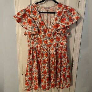 Chelsea28 ruffle sleeve floral dress